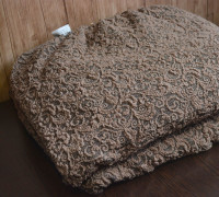 Жаккардовый чехол на угловой диван Kayra с юбкой (Бежевый)