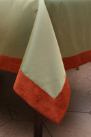 Скатерть Kayra “Carmen” тафта с шениловым кантом 165×300 cм (Салатовая)