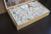 Велюровая скатерть с ранером Selin Hurrem Set 160×220+12 салфеток (Кремовая)