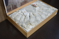 Велюровая скатерть с ранером Selin Hurrem Set 160×300+12 салфеток (Кремовая)