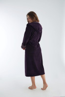 Женский халат Nusa махровый с капюшоном (фиолетовый)