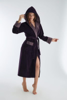 Женский халат Nusa махровый с капюшоном (фиолетовый)