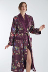 Женский сатиновый халат Nusa утепленный (Фиолетовый)